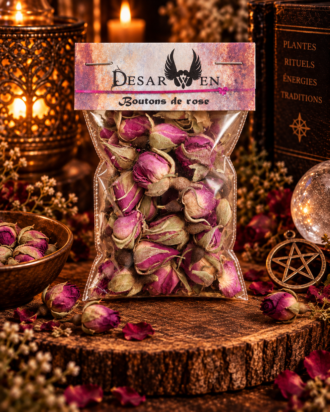 Boutons de rose Desarwen — végétal rituel