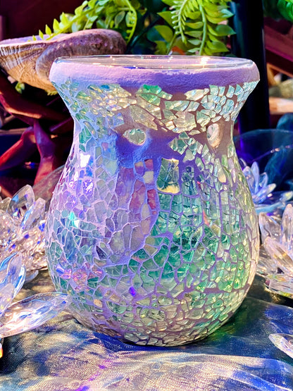 Mermaid glass mosaic wax burner