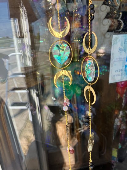magic rainbow moonphase simple gold