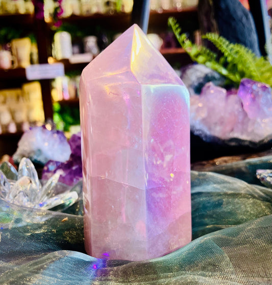 Riesiger Rosenquarz-Spitzen-Aura-Engel