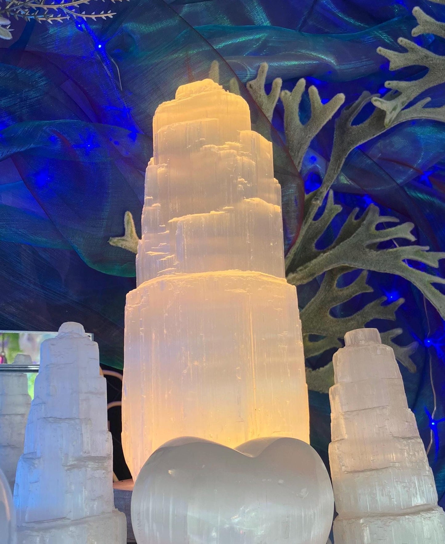 Lampe usb en selenite mystique
