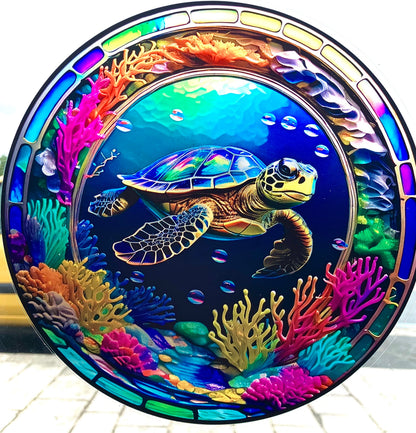 sticker électrostatique sirene tortue hippocampe poulpe