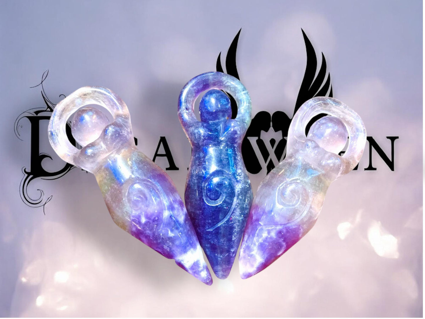 Statue Gaia fluorite violette
