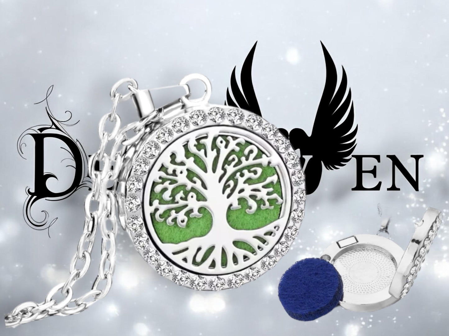 Pendentif diffuseur huile essentielle wicca arbre de vie