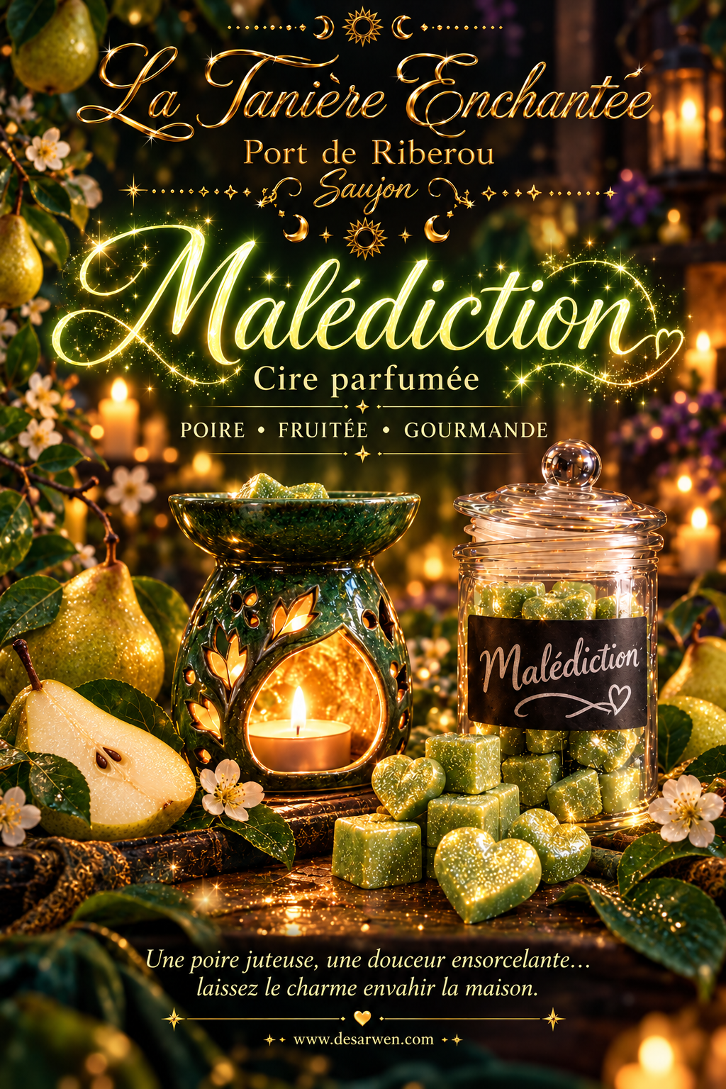 Cire parfumée Malédiction à la poire — La Tanière Enchantée