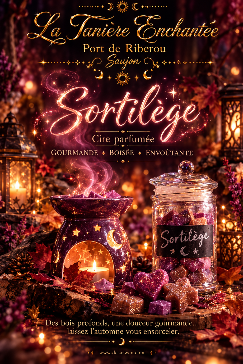 Cire parfumée Sortilège — fondants et ambiance parfumée, La Tanière Enchantée