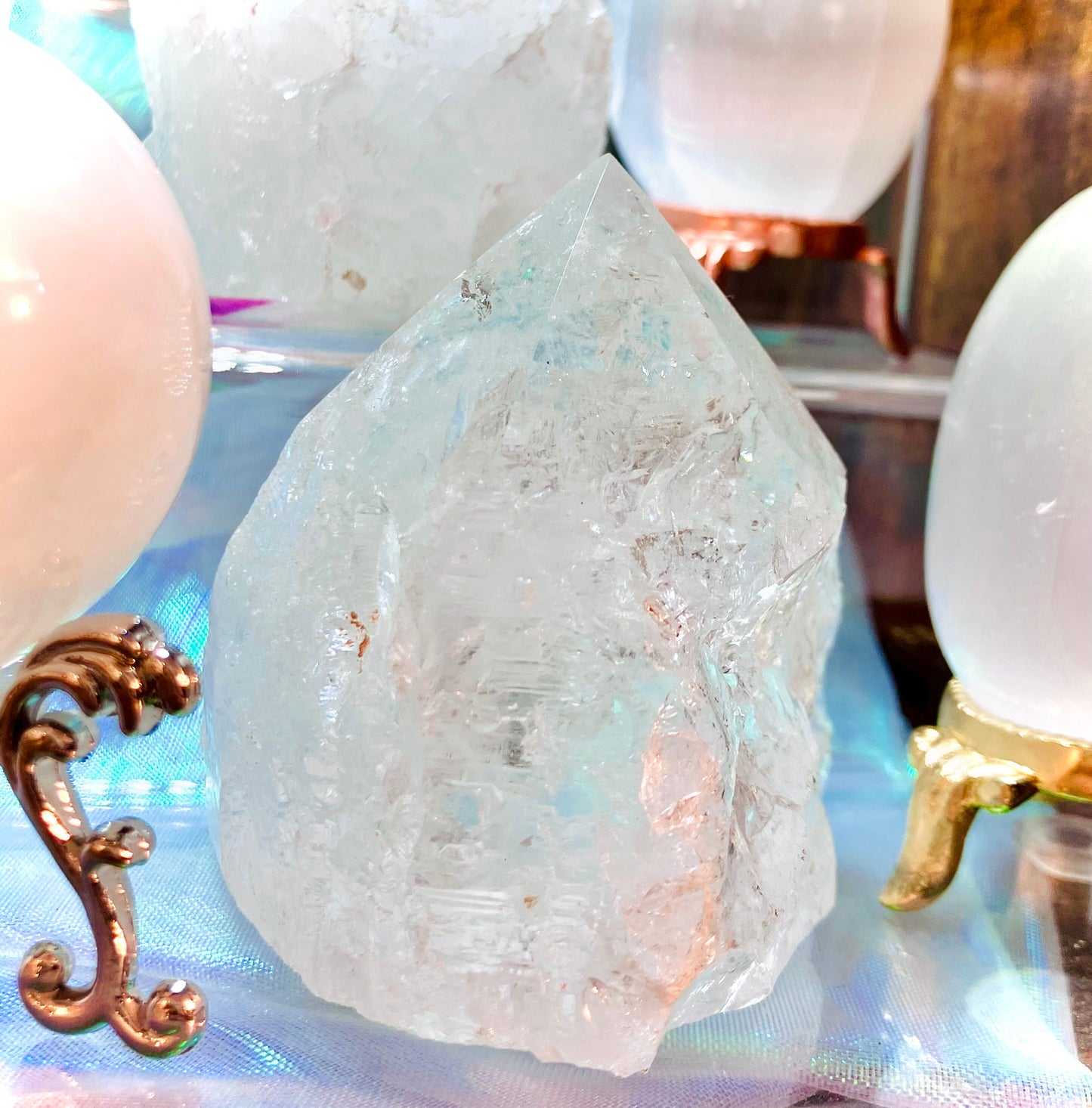 Semi-raw Rock Crystal Point Lamp