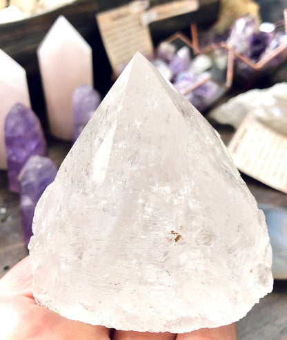 Semi-raw rock crystal points