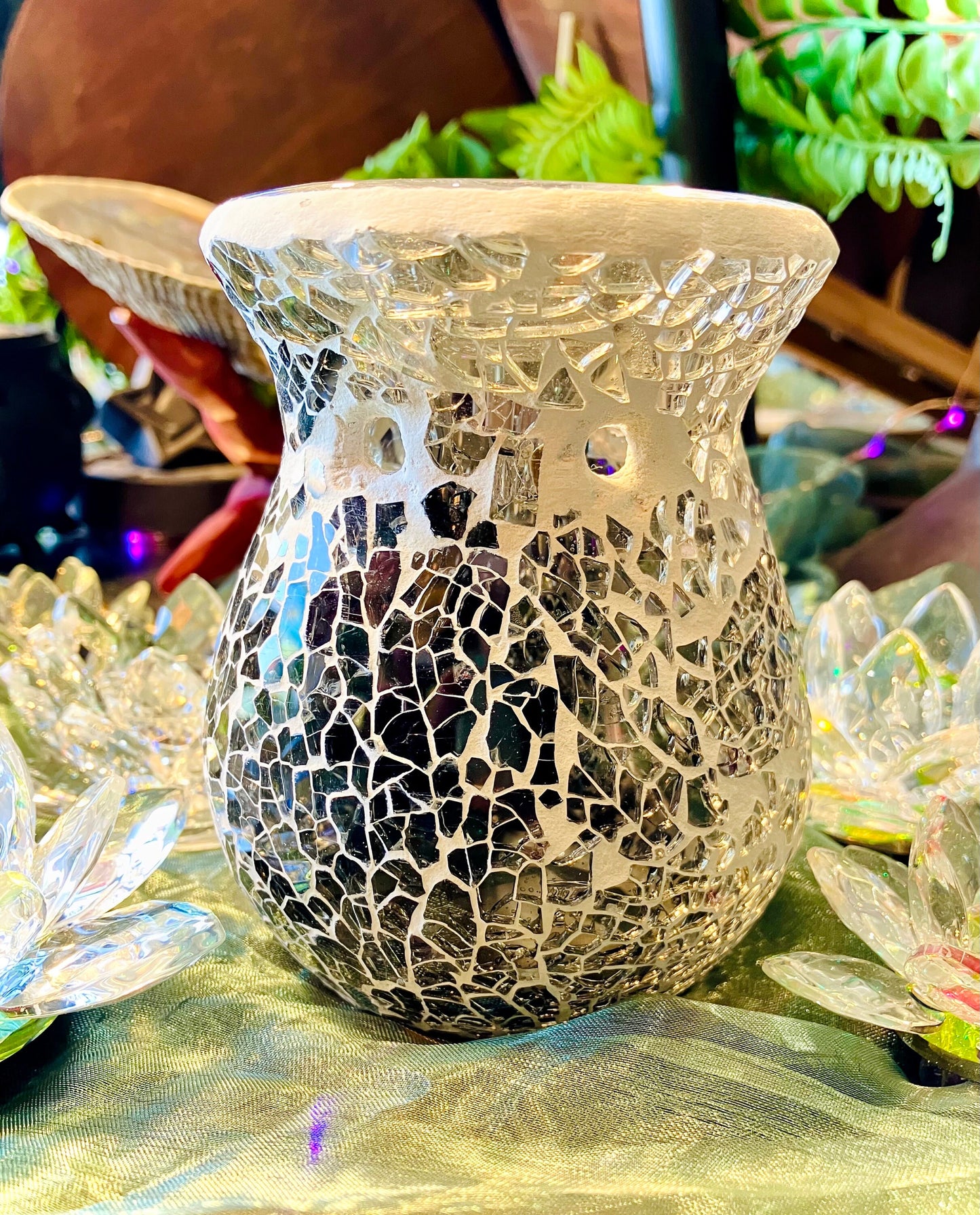 Bruleur de cire mosaïque verre sirene