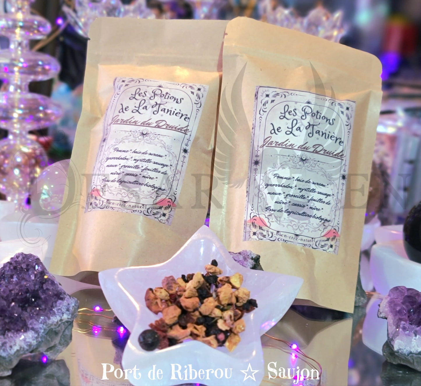 Herbal tea Cleopatra's potion date verbena passionflower guarana rose petal