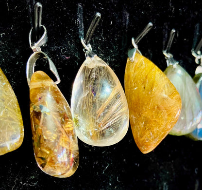 Freeform Golden Rutilated Quartz Pendant