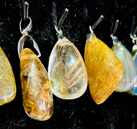 Freeform Golden Rutilated Quartz Pendant