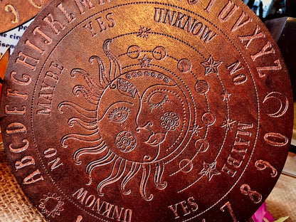 Wooden Moon Sun Ouija Pendulum Board Size S