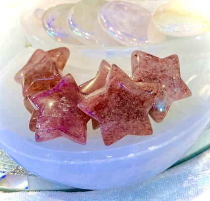 Etoile d’autel en quartz fraise