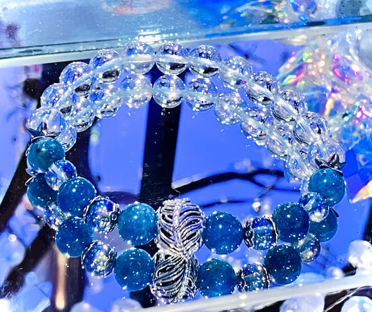 Anti stress bracelet Aqua aura Blue Apatite