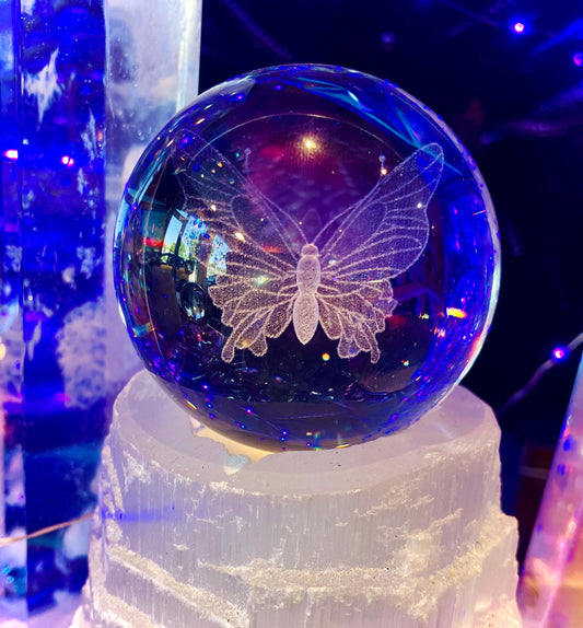 butterfly glass sphere