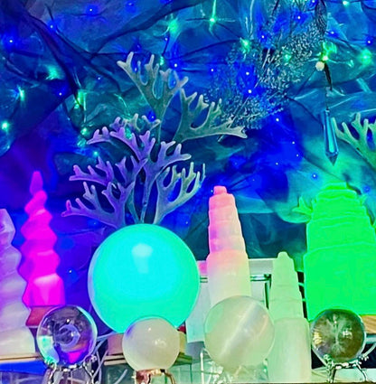 selenite sphere lamp
