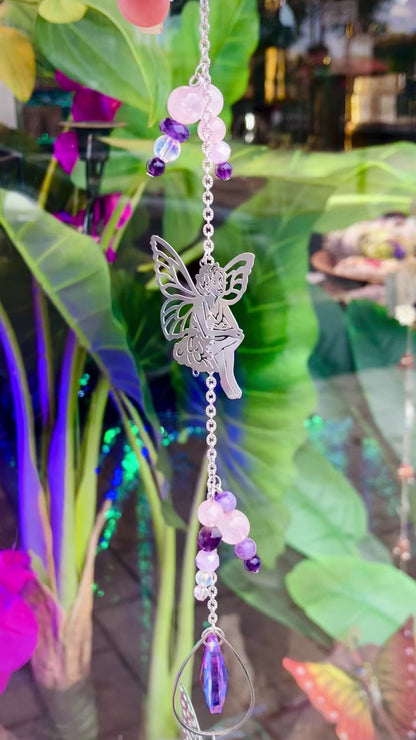 arc en ciel papillon quartz rose aura angel amethyste