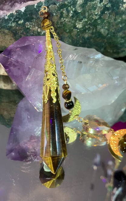 Pendule de divination — œil de tigre