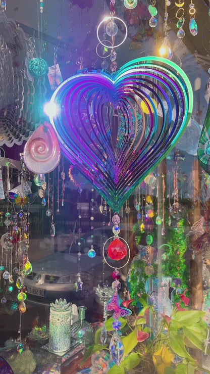Arc en ciel grand cœur hypnotique