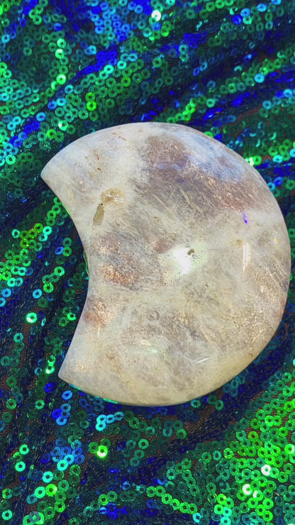 Blue Moonstone Crescent Moon