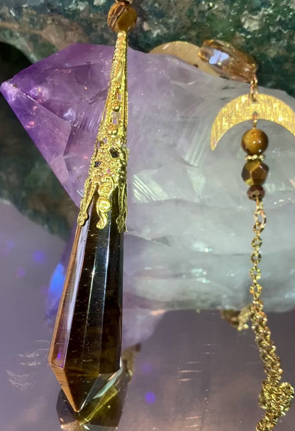 Pendule de divination — œil de tigre