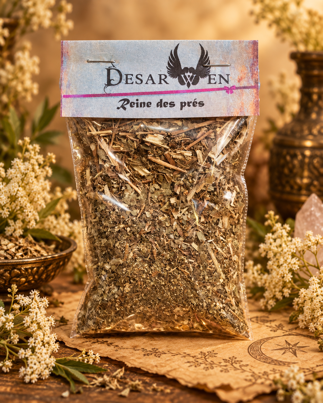Reine des prés séchée Desarwen pour rituels et magie verte, sachet 10 g
